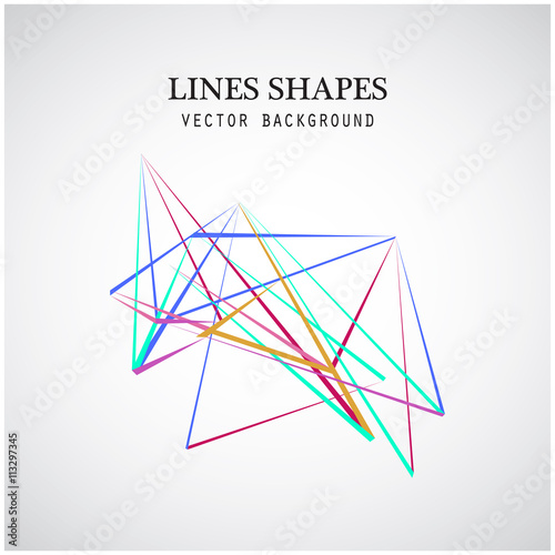 Colorful Lines shapes abstract isolated on white background vector illustration