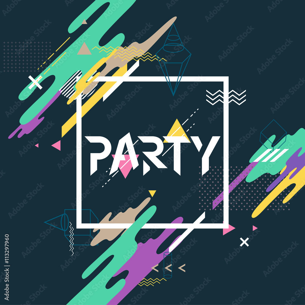 Abstract flat background for party poster Abstract flat background for party poster