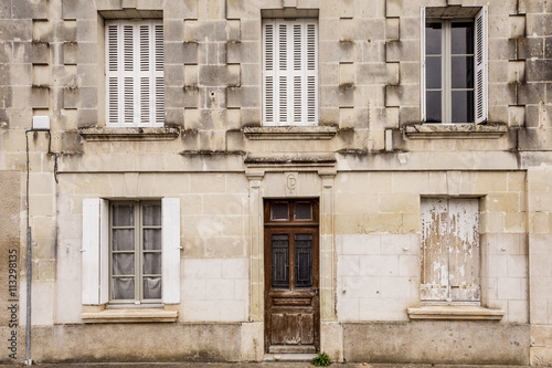 Weathered house facade