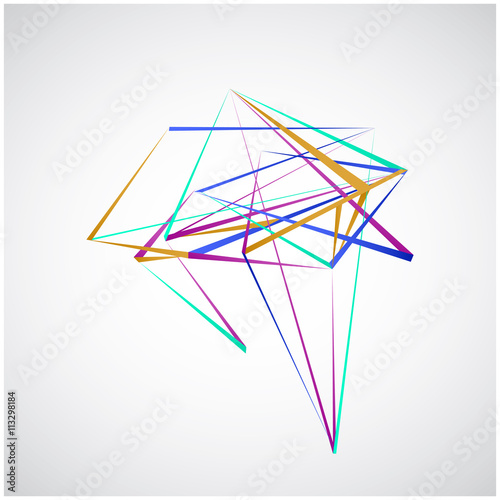 Colorful Lines shapes abstract isolated on white background vector