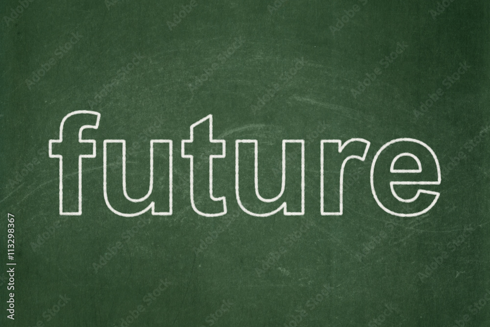 Obraz premium Timeline concept: Future on chalkboard background