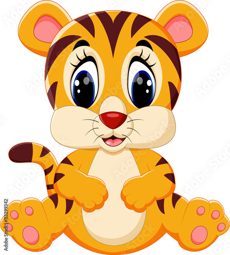 Fototapeta Naklejka Na Ścianę i Meble -  Cute tiger cartoon