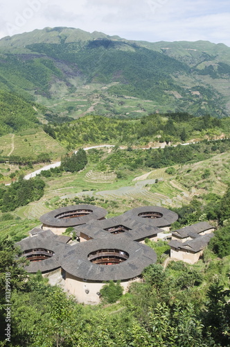 Hakka Tulou round earth buildings, Fujian Province, China