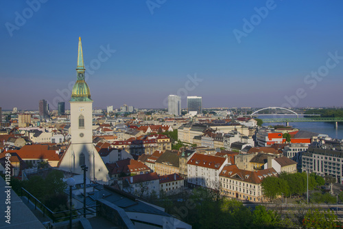 Bratislava, Slovakia aerial view from castle hill