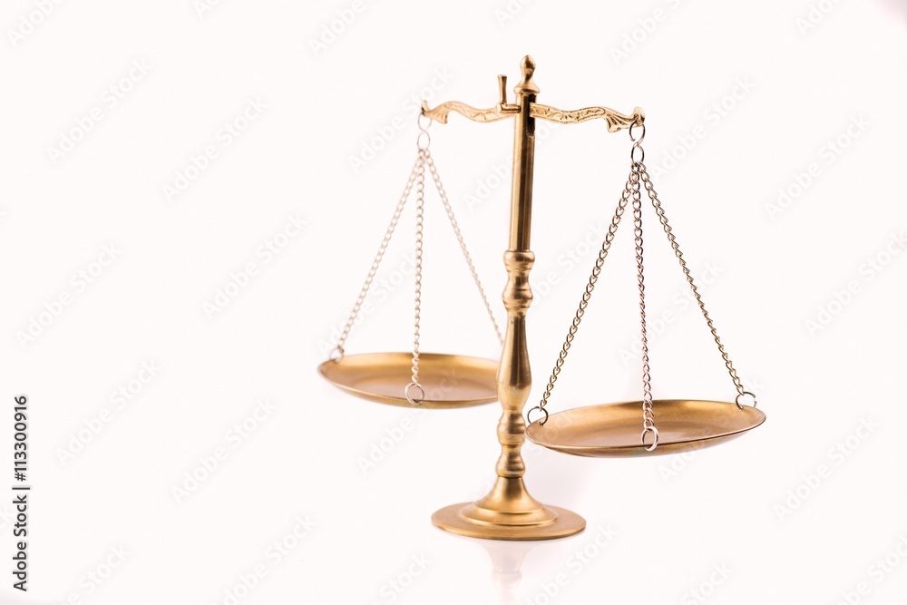 Golden scales of justice - the symbol of law