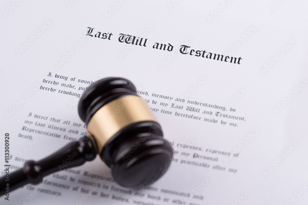 Judge's gavel - the symbol of law on testament