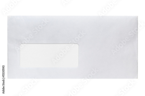 Envelope with address window isolated on white background