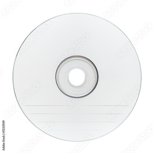 Blank compact disc CD isolated on white background