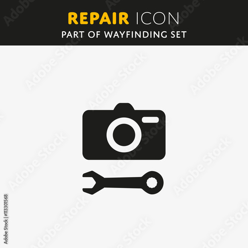 Repair icon. Camera sign. Key symbol Vector Illustration
