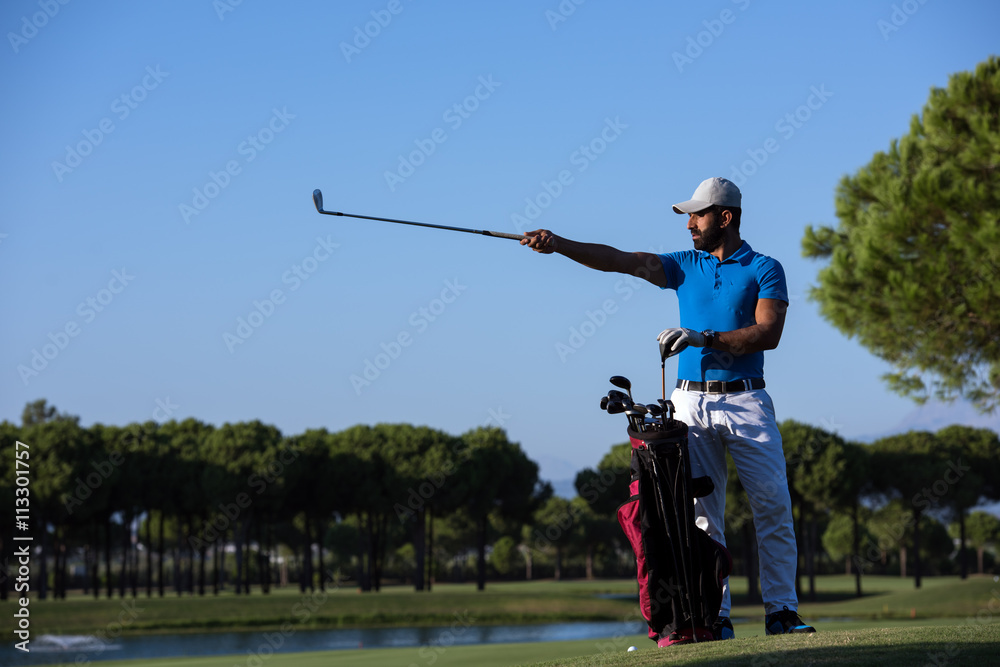 golfer  portrait at golf  course