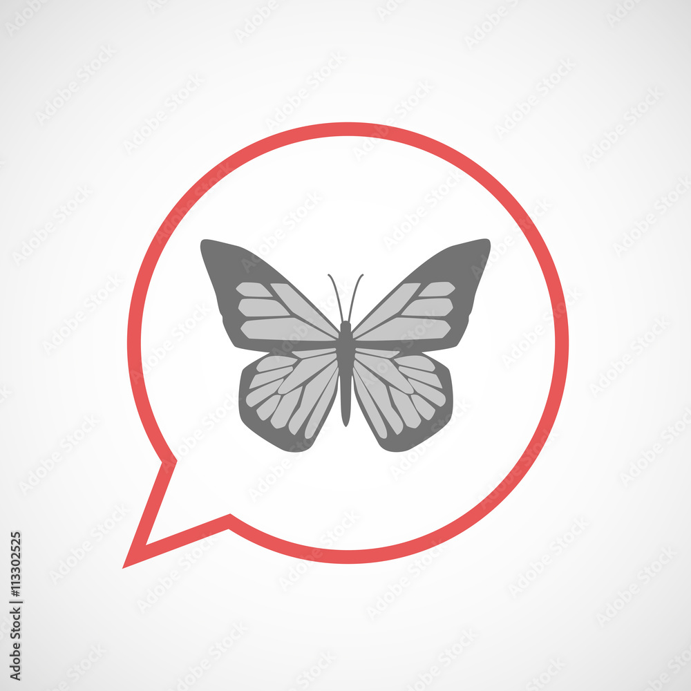 Isolated comic balloon with a butterfly Isolated comic balloon with a butterfly
