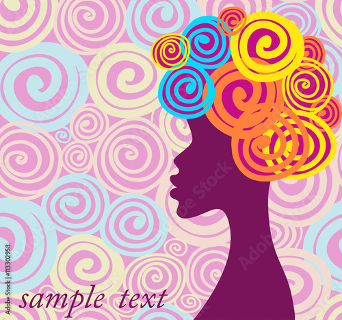 Vector illustration.silhouette of an African woman