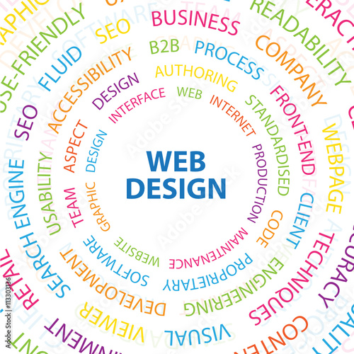 "WEB DESIGN" vector tag cloud 