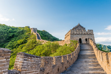 Wandcirkels China Chinese Muur op besneeuwde bergkam  © superjoseph