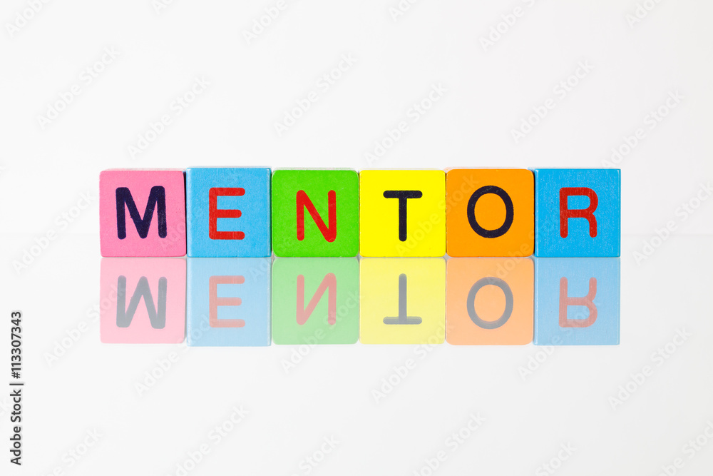 Mentor - an inscription from children's blocks Mentor - an inscription from children's blocks