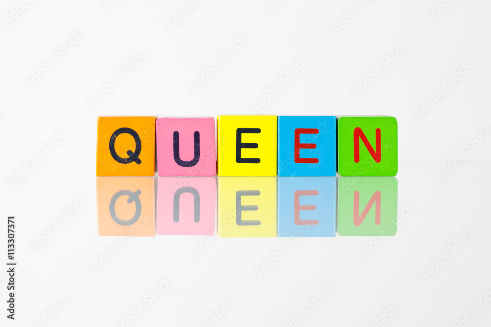 Queen - an inscription from children's blocks Queen - an inscription from children's blocks