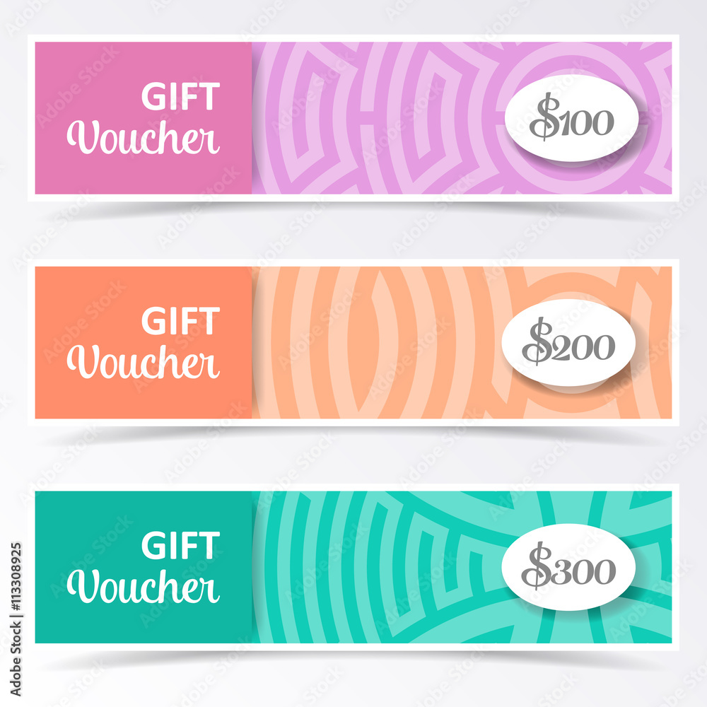 Colorful gift voucher templates Colorful gift voucher templates