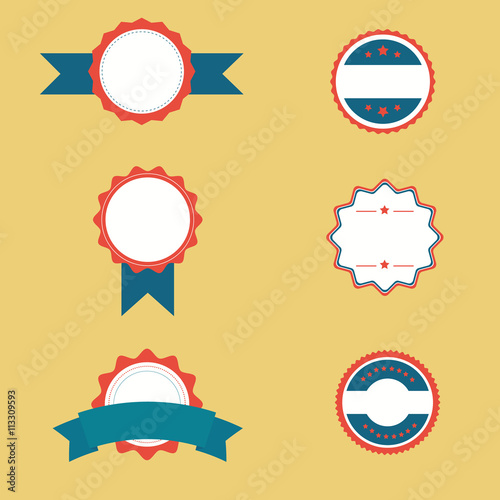 Set of empty retro vintage badges.