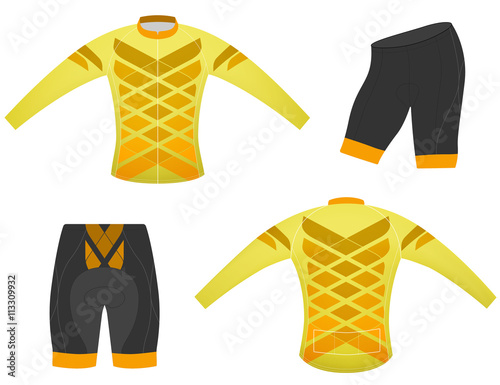 Cycling vest sports t-shirt,long sleeved vector on a white background