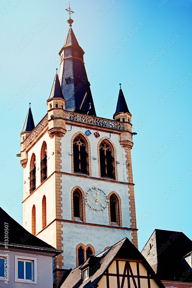 Historic Town Hall Tower in Trier, Germany