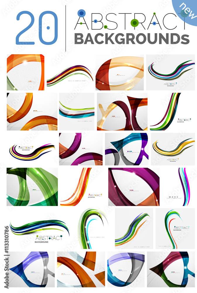 Collection of wave abstract backgrounds Collection of wave abstract backgrounds