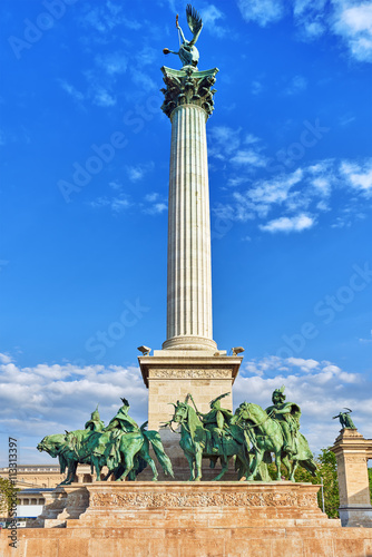 Photography Heroes' Square-is one of the major squares in Budapest, Hungary,