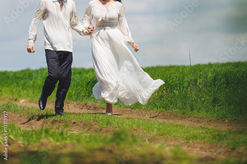 Bild auf Leinwand Running Couple