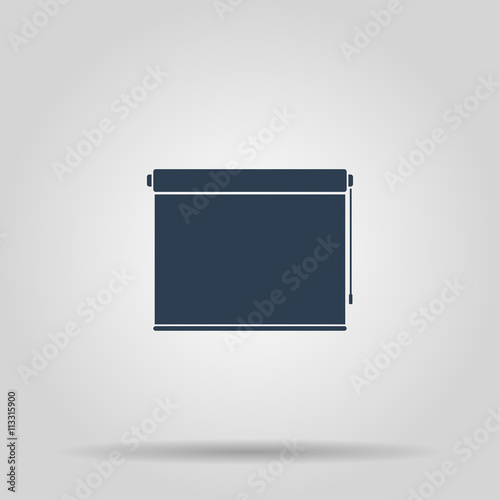 Louvers rolls sign icon. Window blinds or jalousie symbol. Circle flat button with shadow.