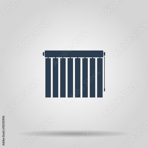 Louvers rolls sign icon. Window blinds or jalousie symbol. Circle flat button with shadow.