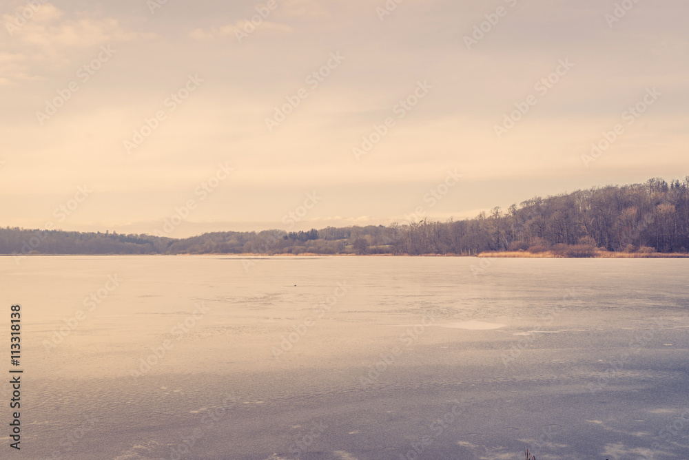 Sunrise over a frozen lake Sunrise over a frozen lake