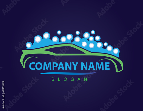 Carwash logotype 2 blue background