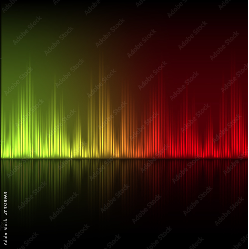 Abstract equalizer background. Yellow-red wave.