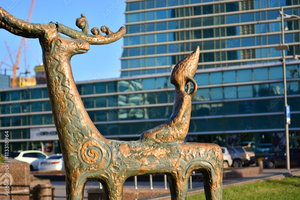 Street sculpture in Astana, capital of Kazakhstan Street sculpture in Astana, capital of Kazakhstan