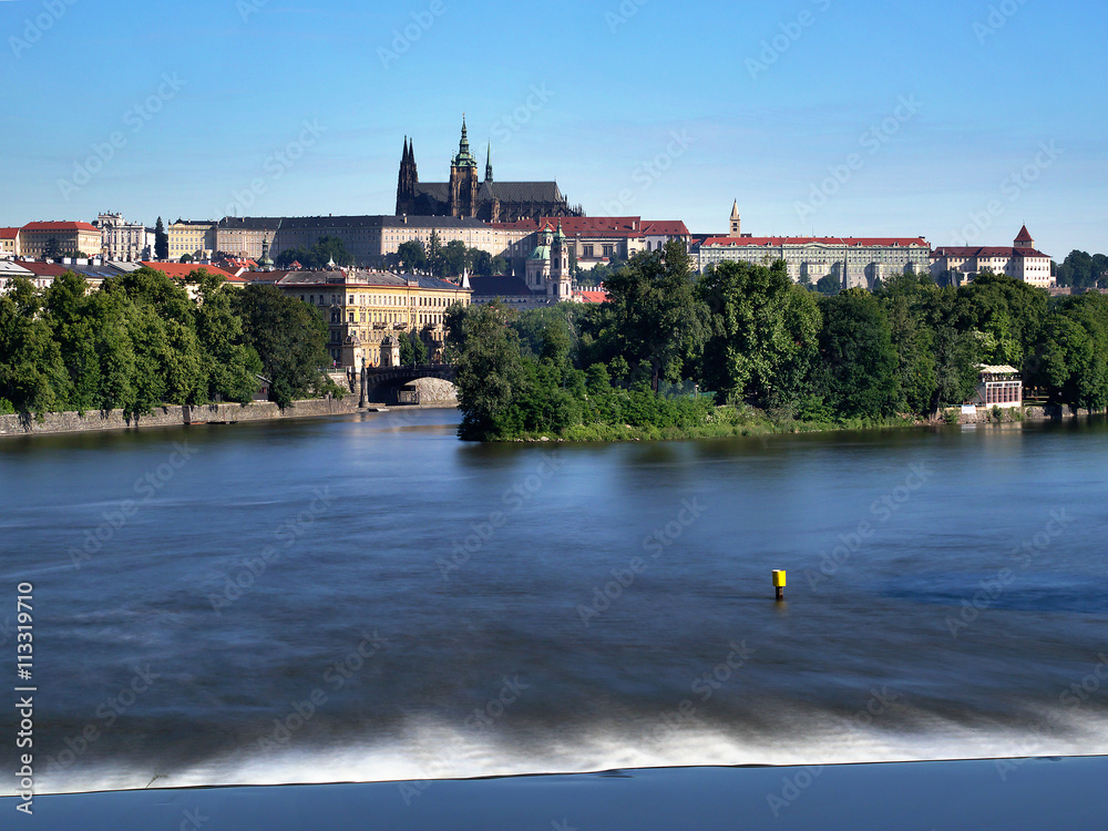 Fototapeta premium Prague Castle - view from Jirasek Bridge
