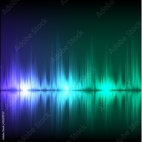 Abstract equalizer background. Blue-green wave.