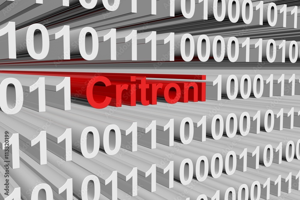 critroni in the form of binary code, 3D illustration critroni in the form of binary code, 3D illustration