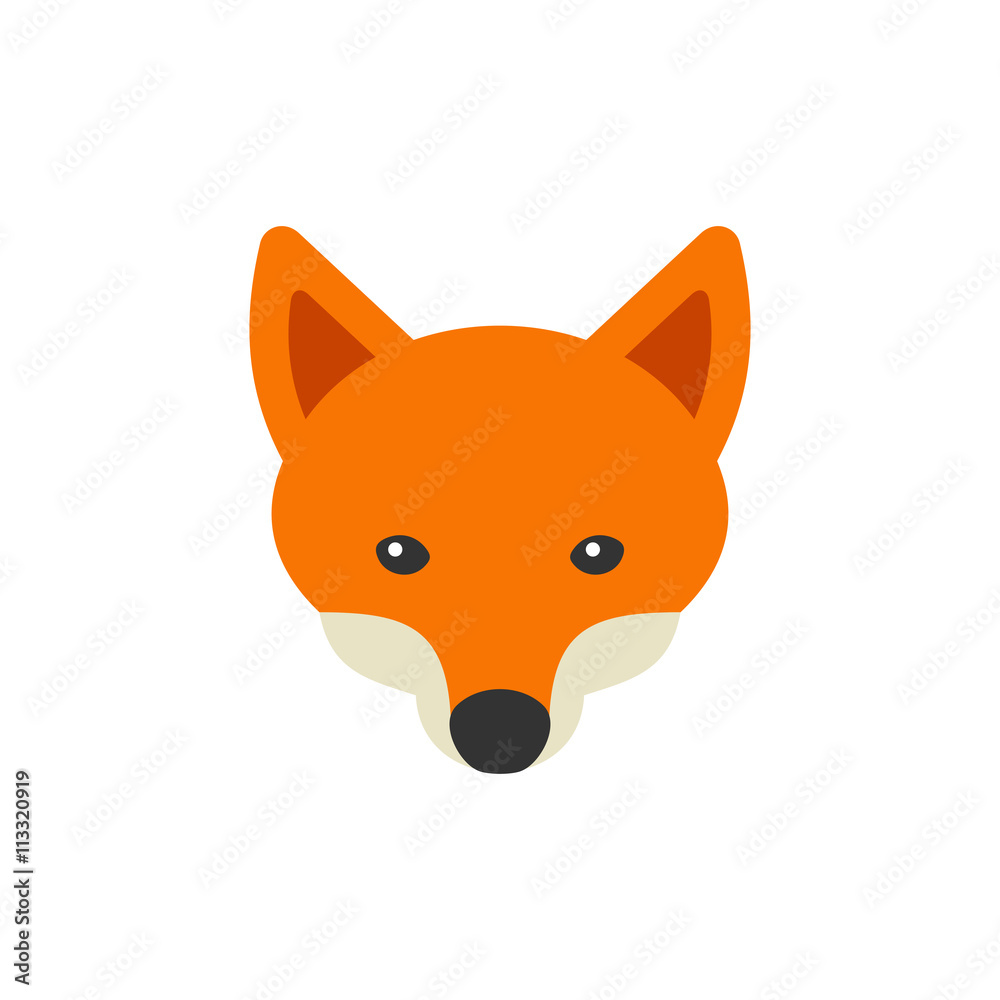 Red Fox Head Logo on White Background. Vector Red Fox Head Logo on White Background. Vector