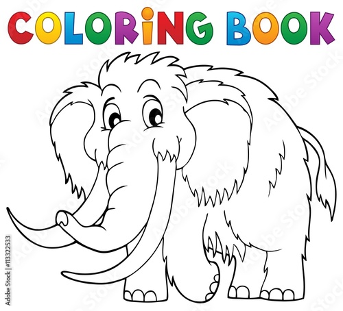 Coloring book mammoth theme 1