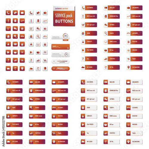 Orange service button pack for business