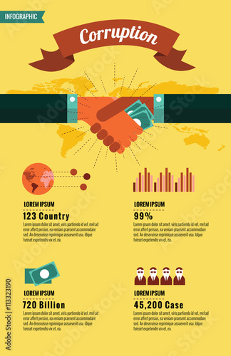 World Corruption infographic. flat design element. vector 