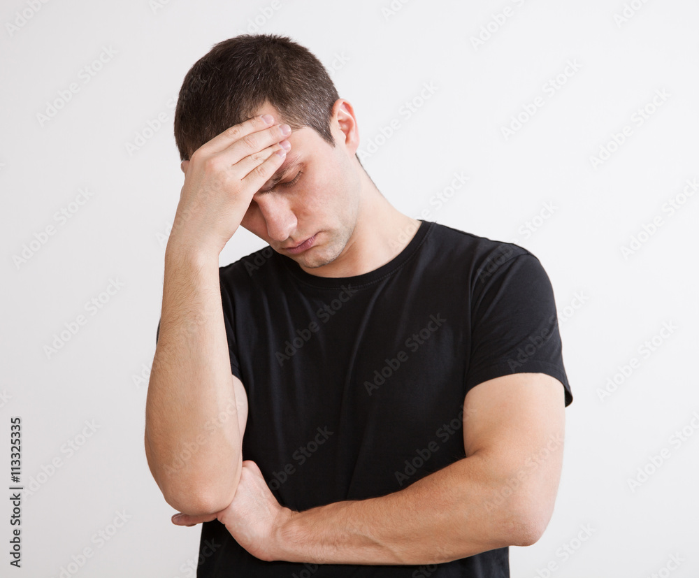 Portrait of a sad young man Portrait of a sad young man
