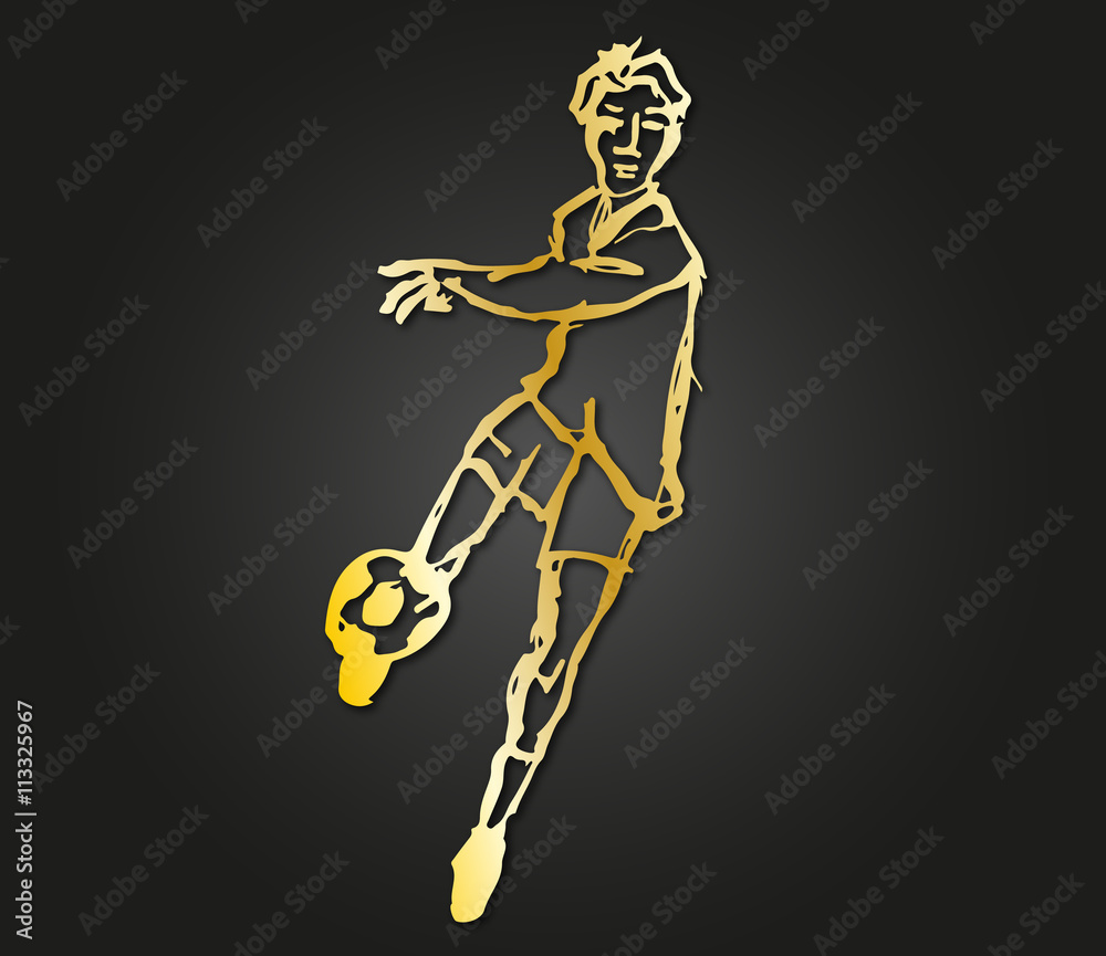 fussballer gold illustration