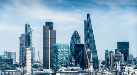 Wandcirkels Londen Skyline Londen langs de Theems  © conorcrowe