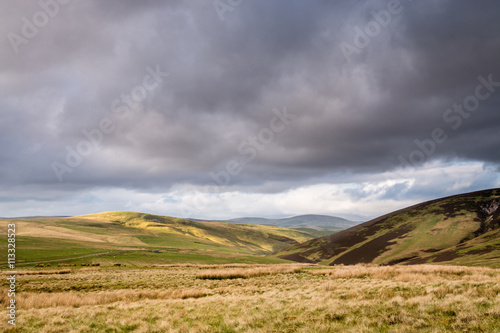 Cheviot Hills at source of River Coquet in the Northumberland National Park