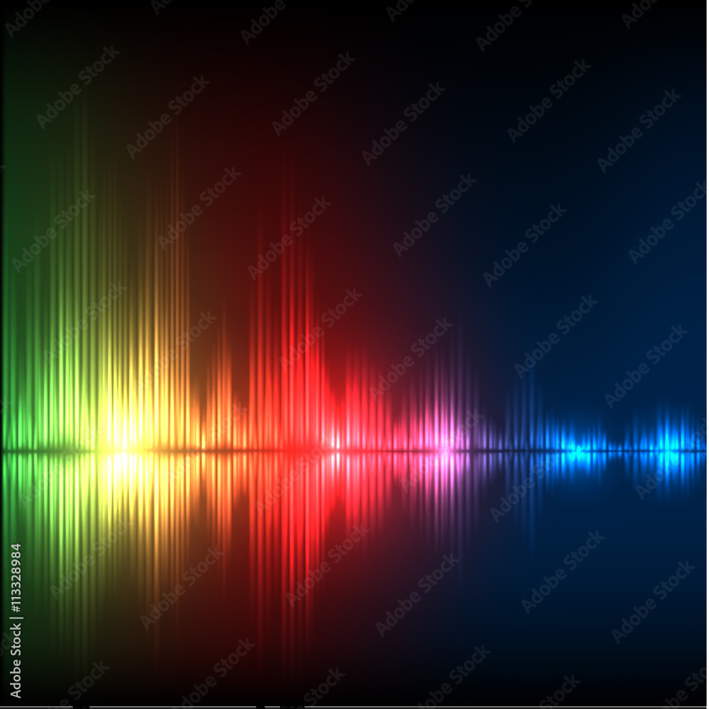 Abstract equalizer background. Green-red-blue wave.