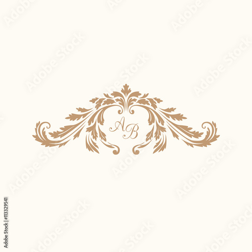 Vintage monogram template