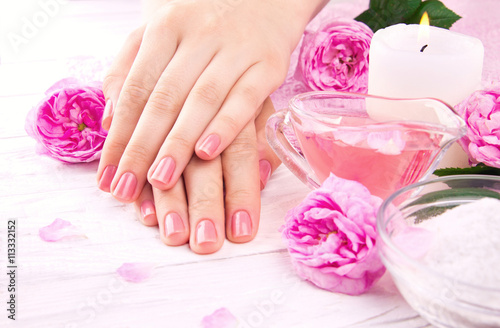 Woman s hands with beautiful manicure