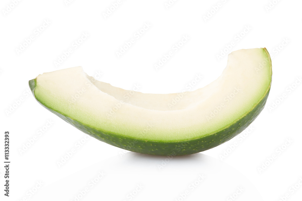 Avocado slice isolated on white, clipping path Avocado slice isolated on white, clipping path