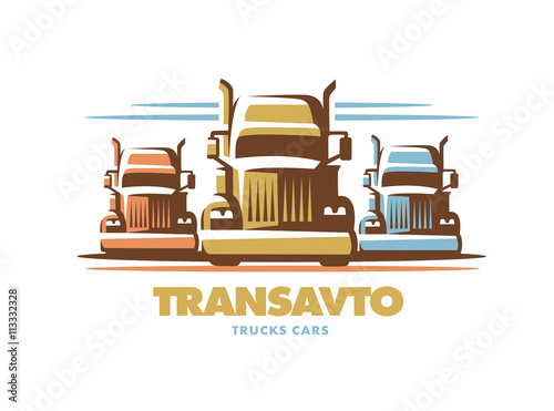 Logo illustration trucks on white background
