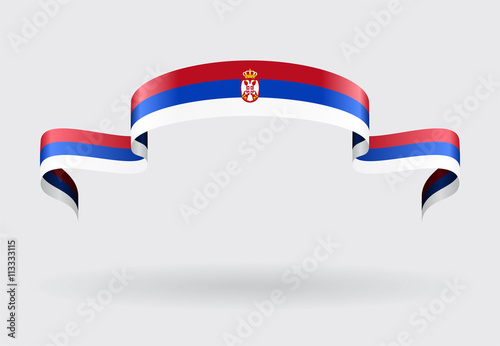 Serbian flag background. Vector illustration.